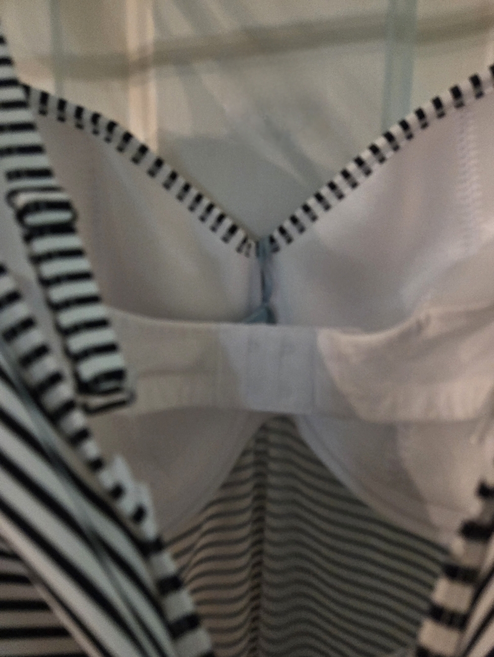 Panache Swim Anya Stripe Bandeau Tankini Top 36FF Convertible Retro Ruched NWT - Picture 5 of 8